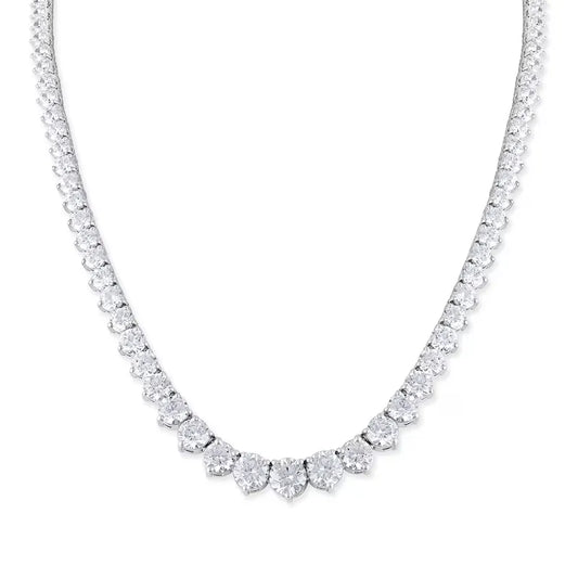 20 CT. Diamond Graduated Tennis Necklace in 14K White Gold - UDJNL05 - Youdiam