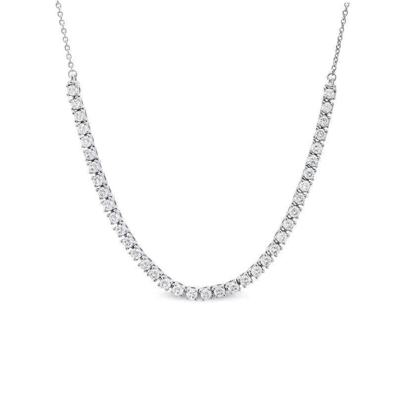 2 CT. Lab-Grown Diamond Line Necklace (18 inch Adjustable Chain Necklace) - UDJNL03 - Youdiam