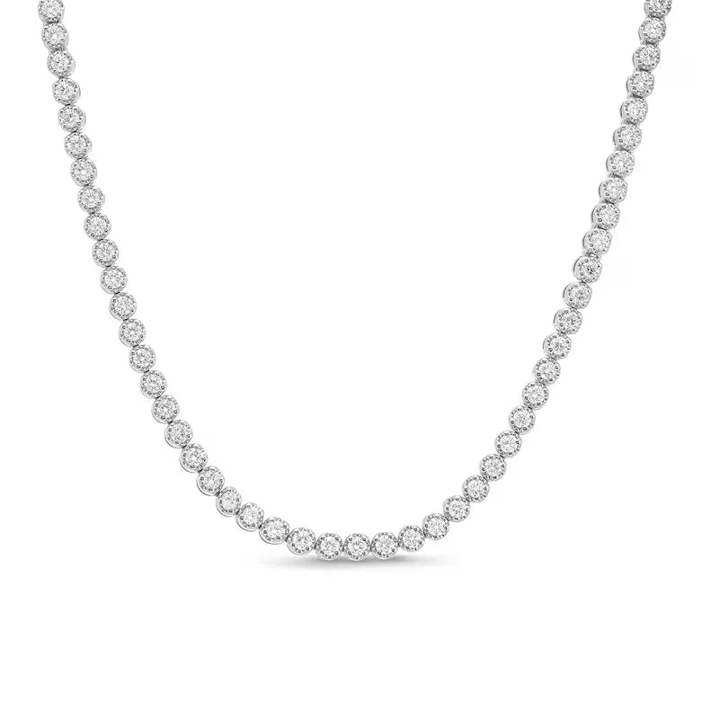 8 CT. Lab-Grown Diamond Eternity Necklace in 10K White Gold - UDJNL04 - Youdiam