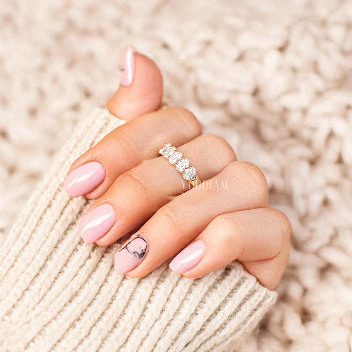 The Five Oval Diamond Band, Oval Wedding Band