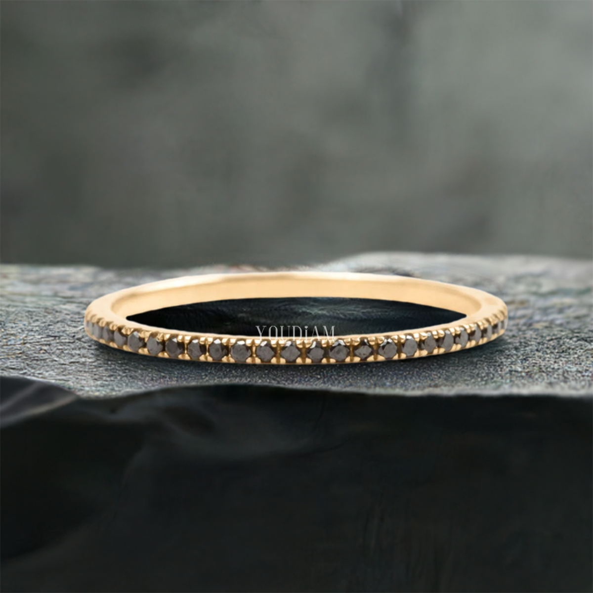 Tiny Black Diamonds Eternity Band, Black Lab Diamonds Pave Band - EUDJLR59