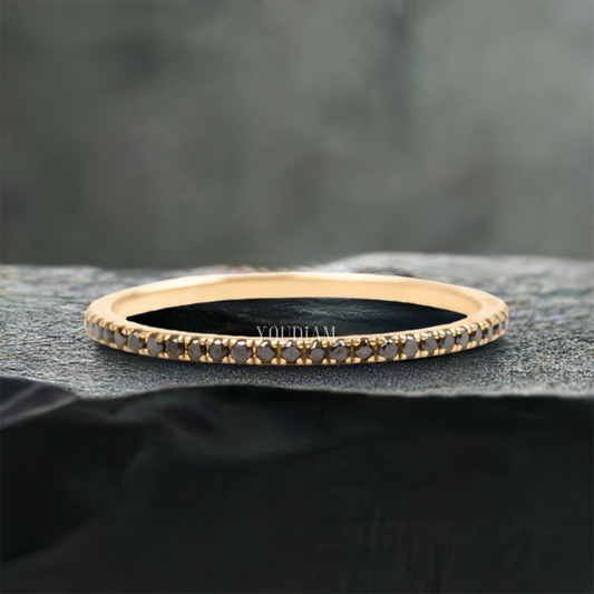 Tiny Black Diamonds Eternity Band, Black Lab Diamonds Pave Band - EUDJLR59