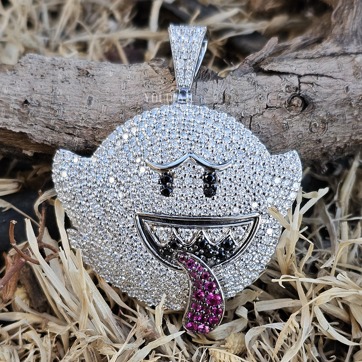 Hip Hop Mario Ghost Boo Pendant