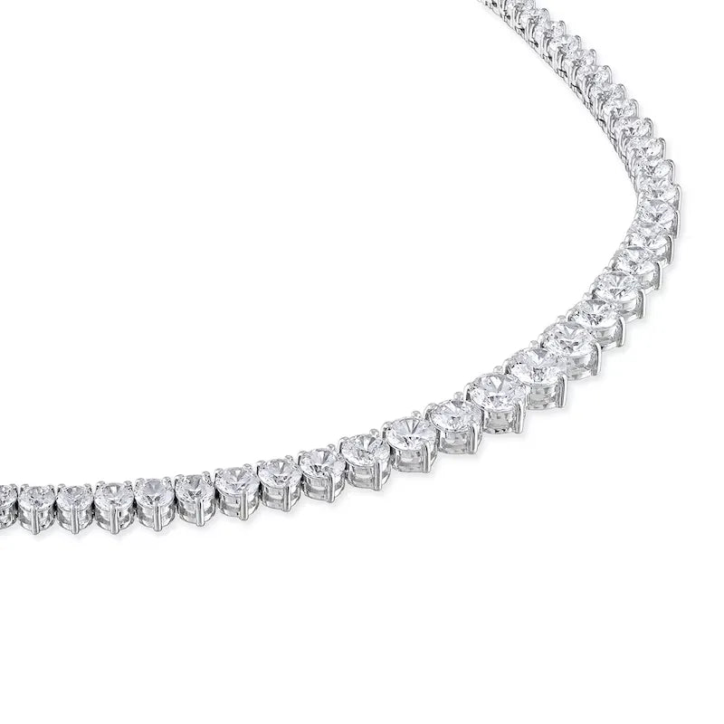 20 CT. Diamond Graduated Tennis Necklace in 14K White Gold - UDJNL05 - Youdiam