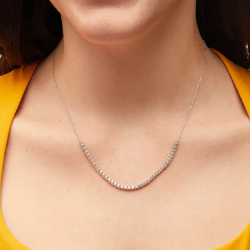 2 CT. Lab-Grown Diamond Line Necklace (18 inch Adjustable Chain Necklace) - UDJNL03 - Youdiam