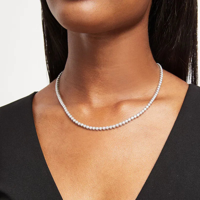 8 CT. Lab-Grown Diamond Eternity Necklace in 10K White Gold - UDJNL04 - Youdiam