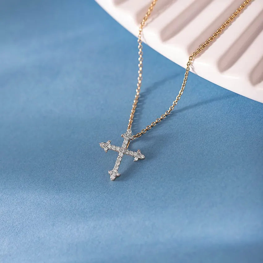The Diamond Celeste Cross Pendant - UDJNL02 - Youdiam