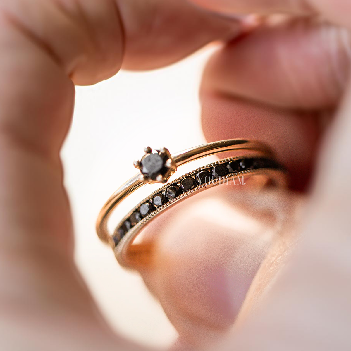 Tiny Black Diamonds Eternity Band, Black Lab Diamonds Pave Band - EUDJLR59