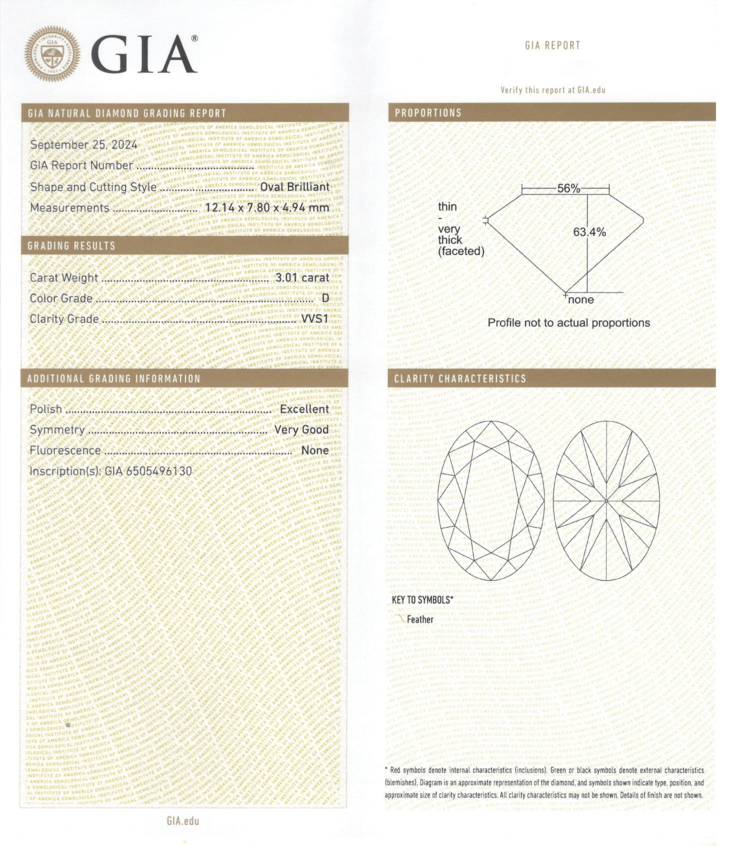 3 CT Oval Cut D-VVS1 Natural Diamond with GIA Certificate