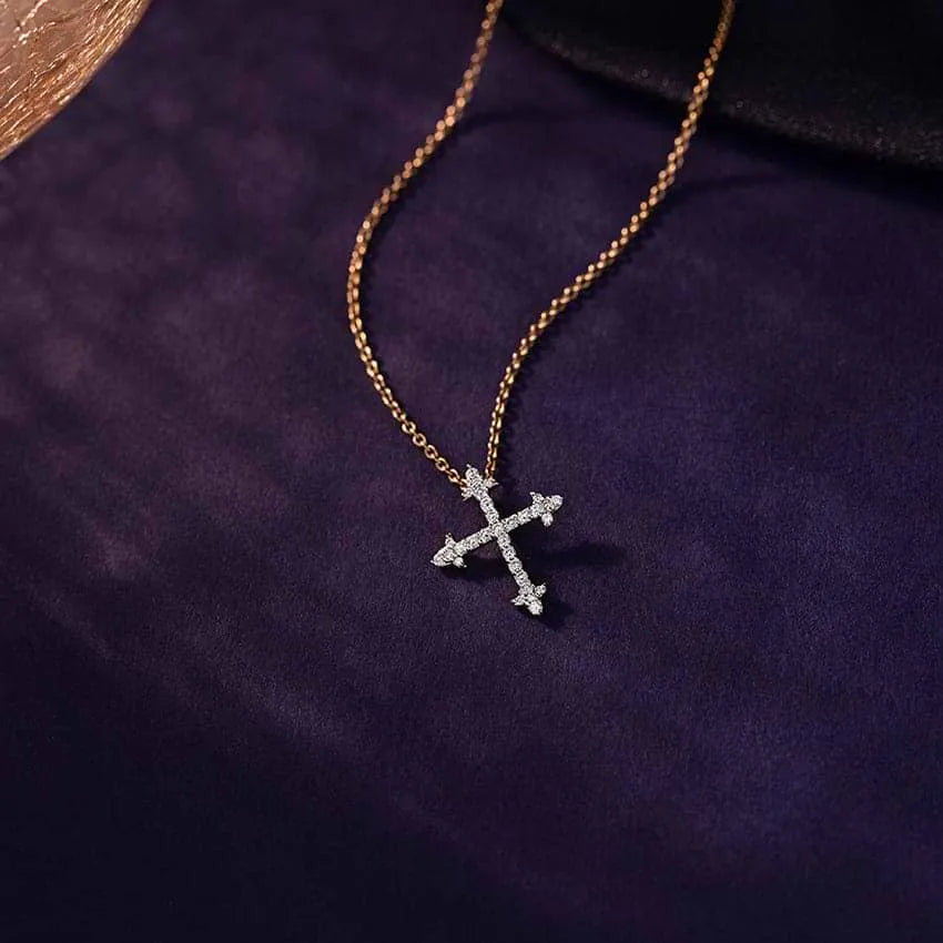 The Diamond Celeste Cross Pendant - UDJNL02 - Youdiam
