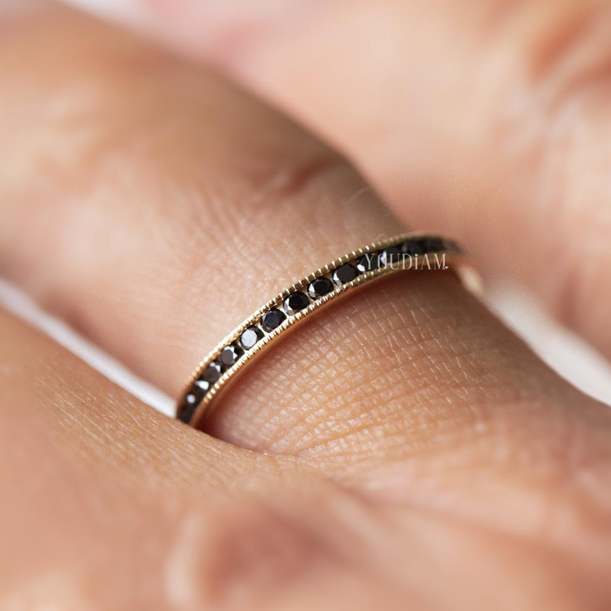 Tiny Black Diamonds Eternity Band, Black Lab Diamonds Pave Band - EUDJLR59