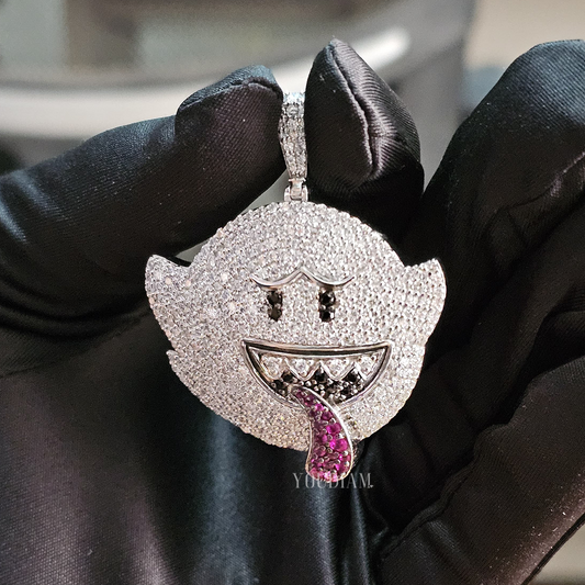 Hip Hop Mario Ghost Boo Pendant