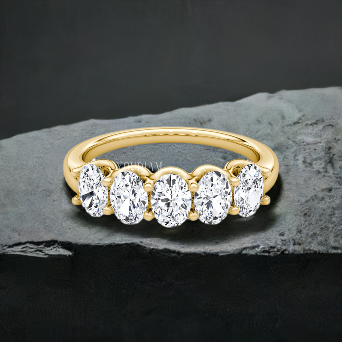 The Five Oval Diamond Band, Oval Wedding Band