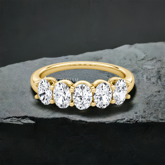 The Five Oval Diamond Band, Oval Wedding Band