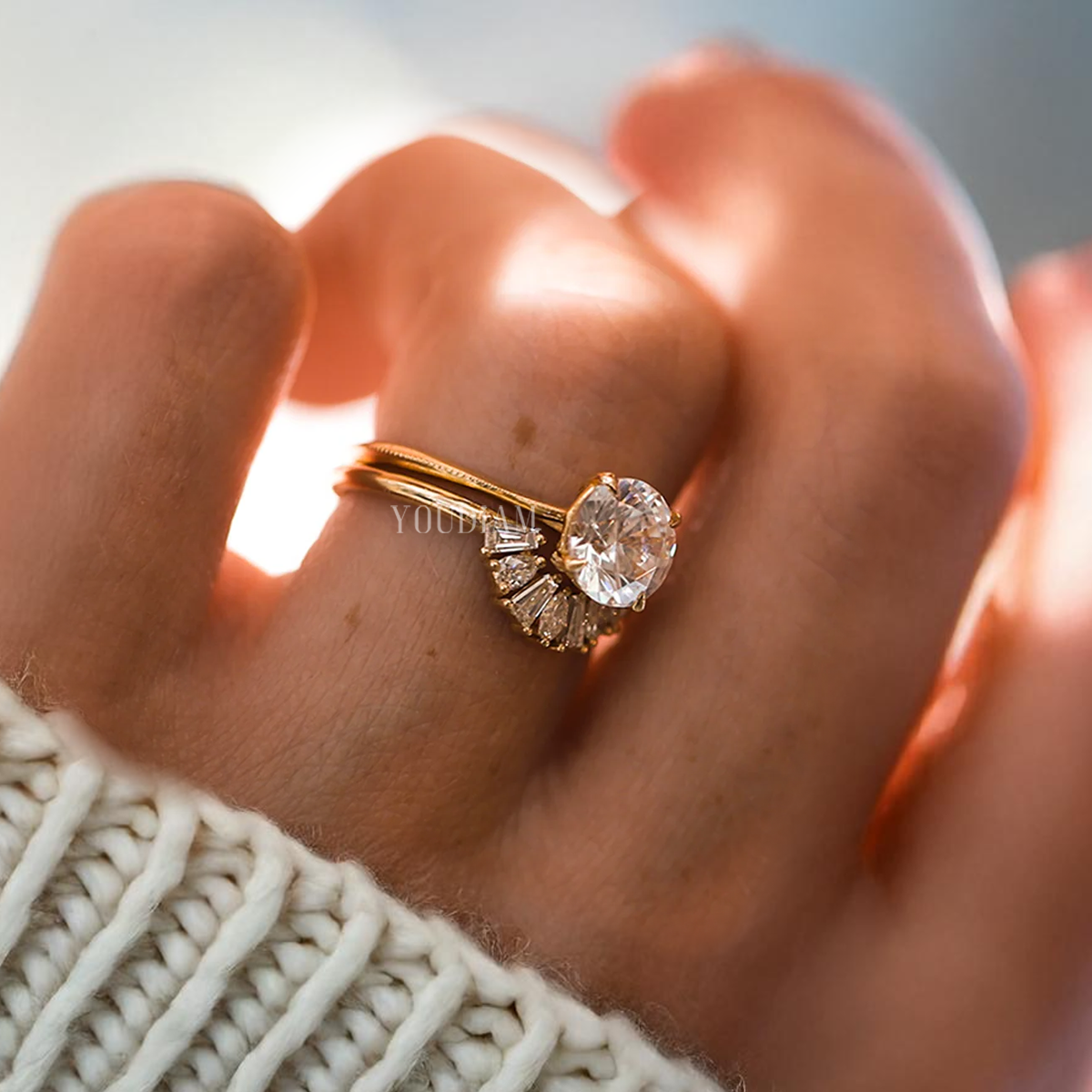 Curved Band with Marquise, Tapered Baguette, Pear, Mixed Cut Diamonds Band - EUDJLR54