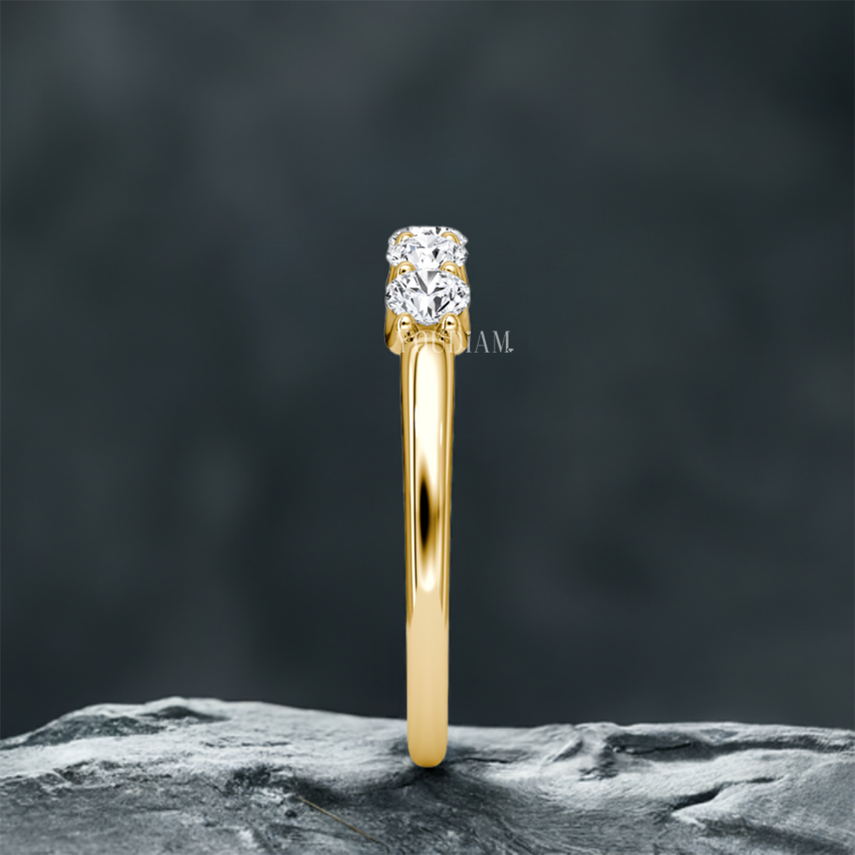 Five Round Diamonds Band, Five Stone Round Cut Lab Diamond - EUDJLR37