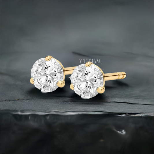 1-5ctw Round Cut Lab Diamond Studs Earrings - EUDER11