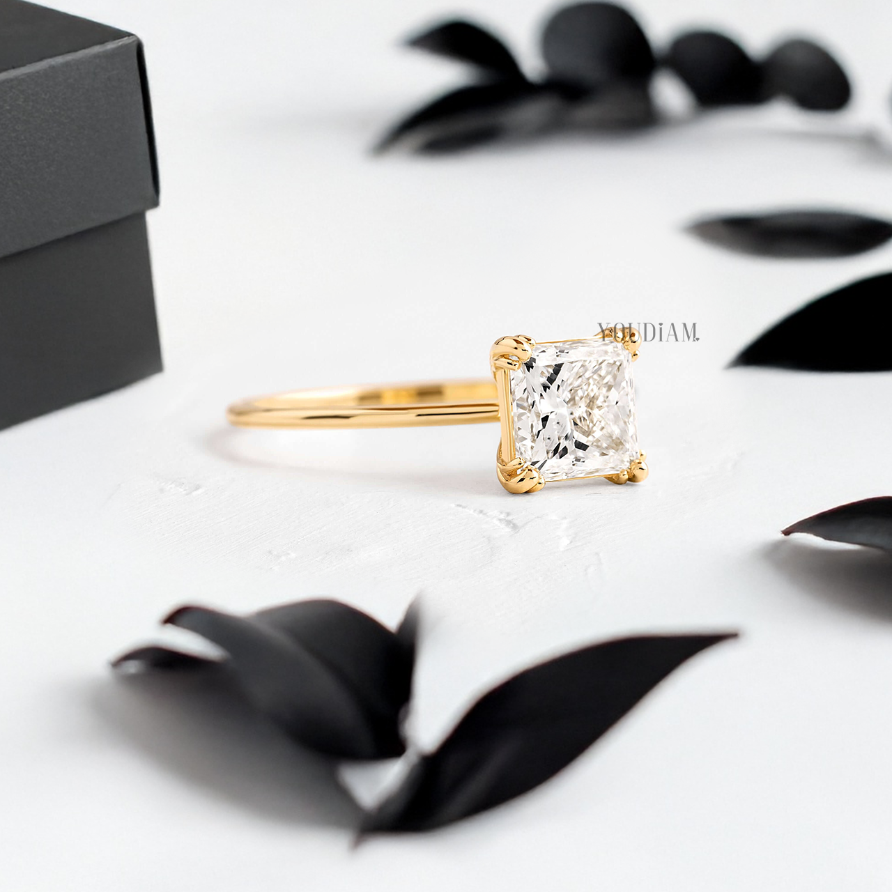 Princess Lab Diamond with Trio-Prongs Ring - YDJLR72