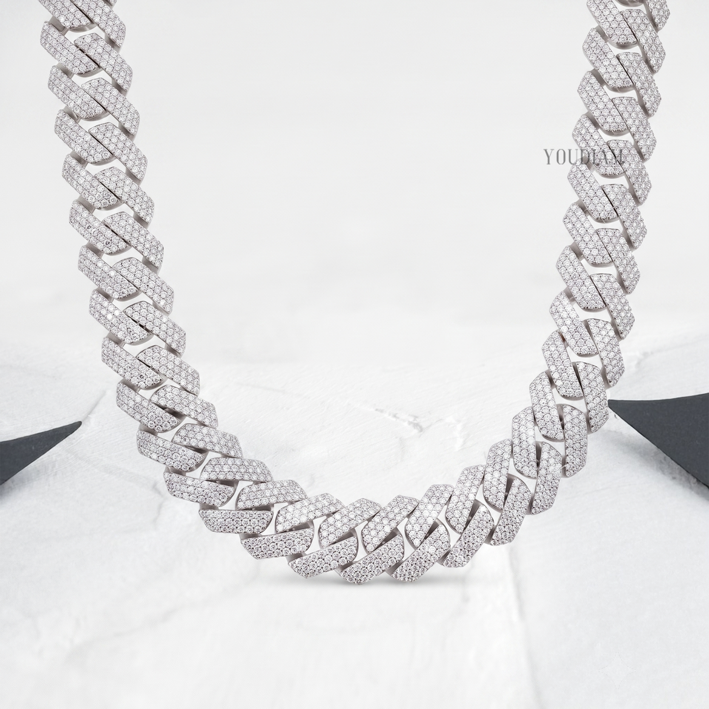3 Row Cuban Link Chain 20mm with Lab Diamonds - YDJIOC12