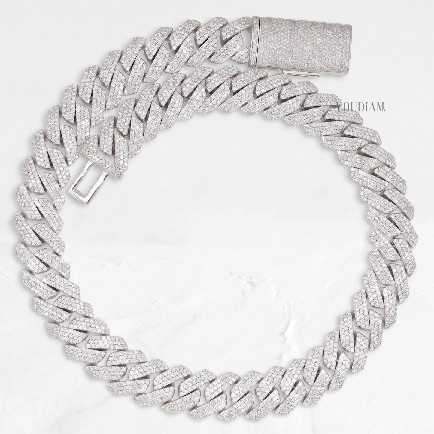 3 Row Cuban Link Chain 20mm with Lab Diamonds - YDJIOC12