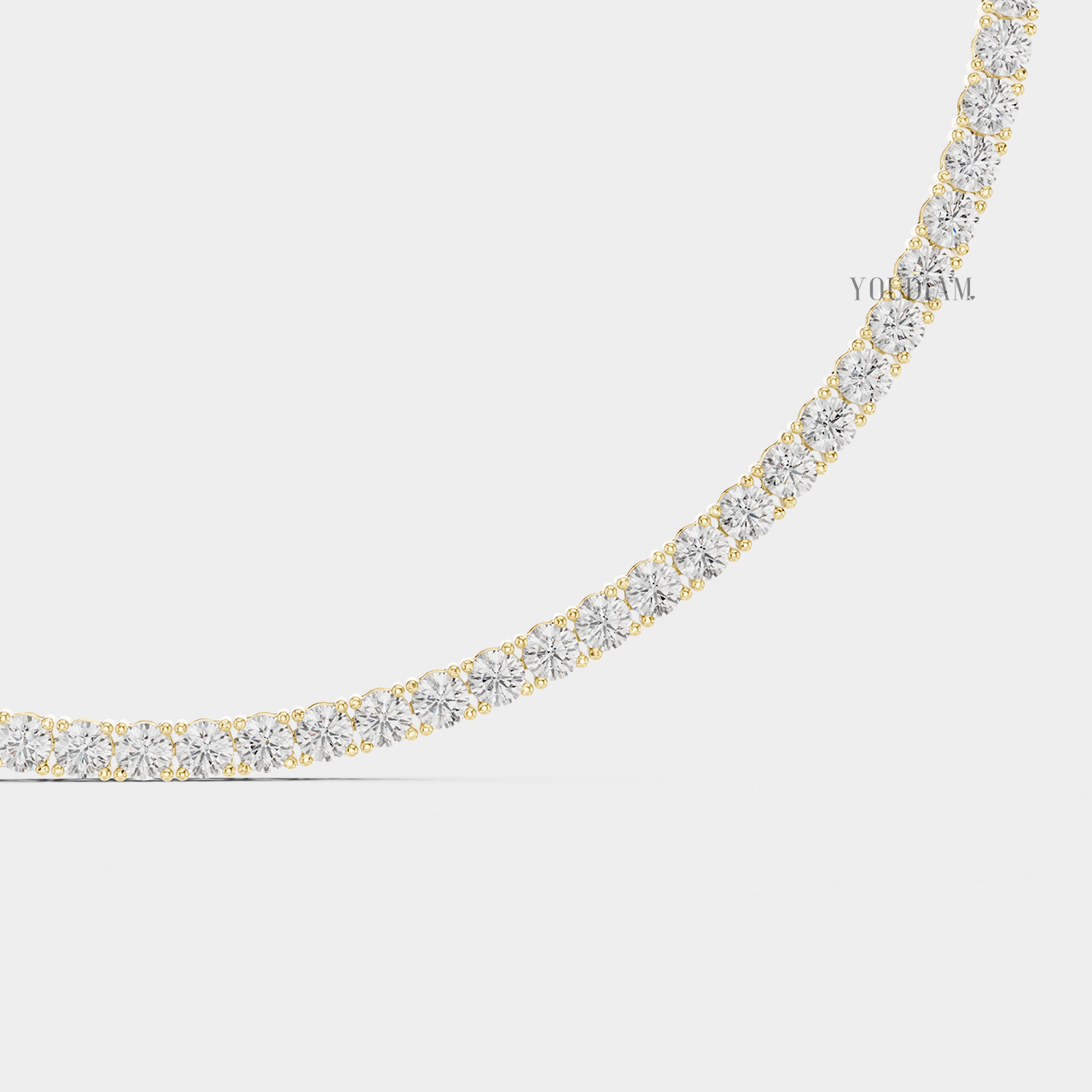 27ctw Round Lab Diamonds Tennis Necklace - YDJLN01