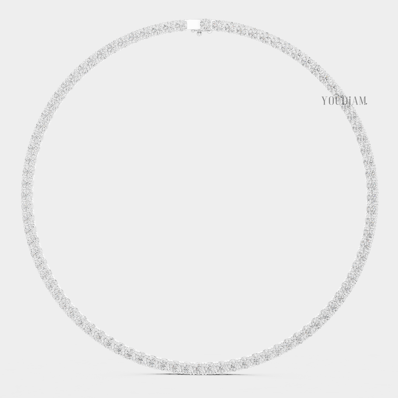 27ctw Round Lab Diamonds Tennis Necklace - YDJLN01