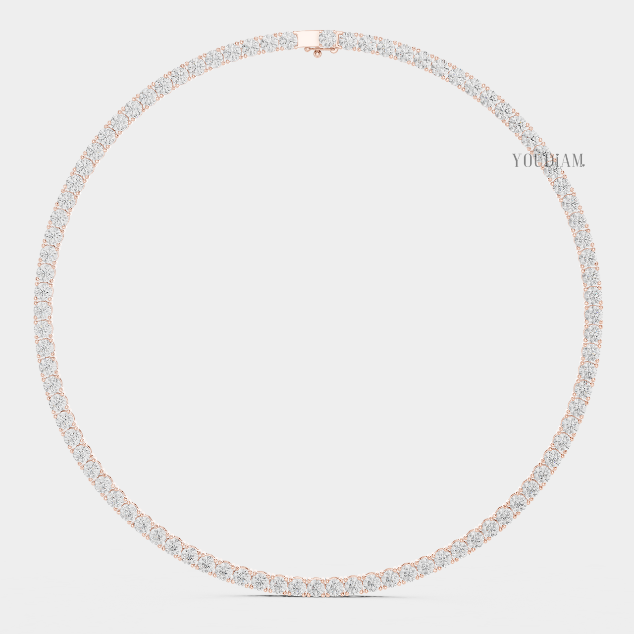 27ctw Round Lab Diamonds Tennis Necklace - YDJLN01