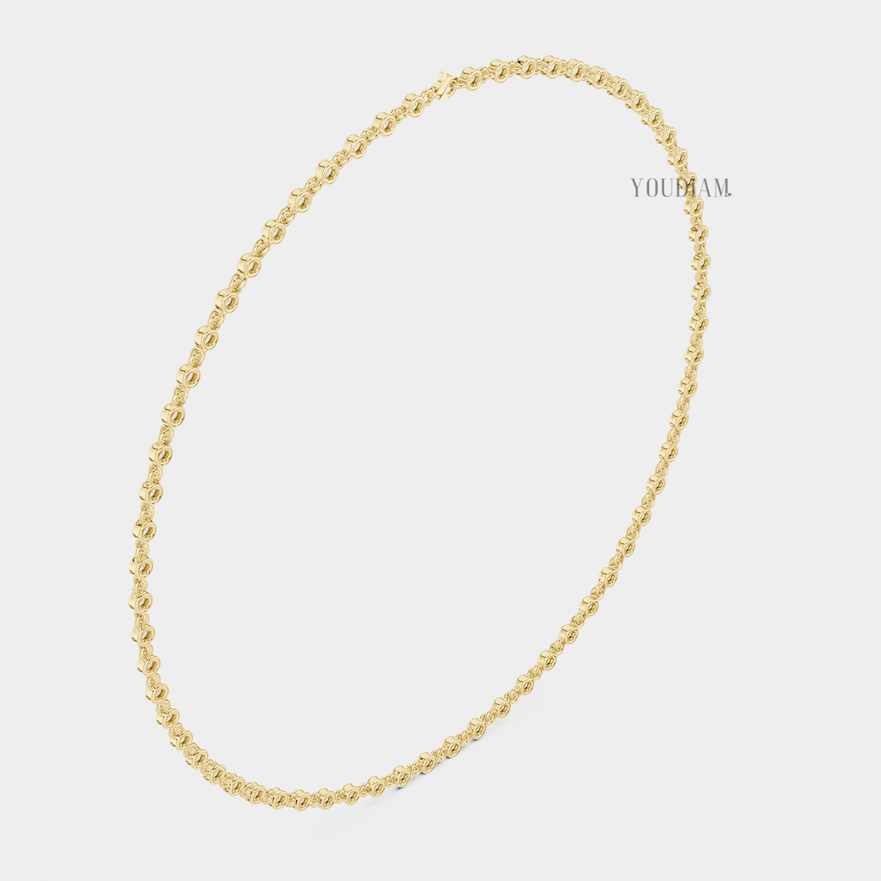 4ctw Bezel Setting Lab Diamonds Tennis Necklace Chain - YDJLN04