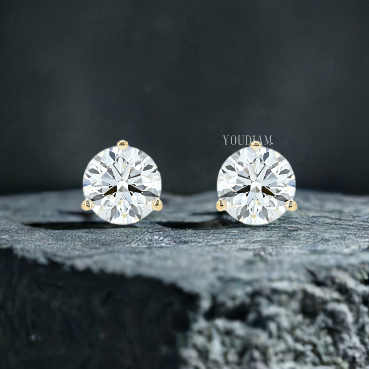 1-5ctw Round Cut Lab Diamond Studs Earrings - EUDER11