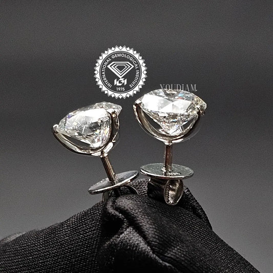 5ct Each Lab Diamond Studs Earrings - EUDER01B