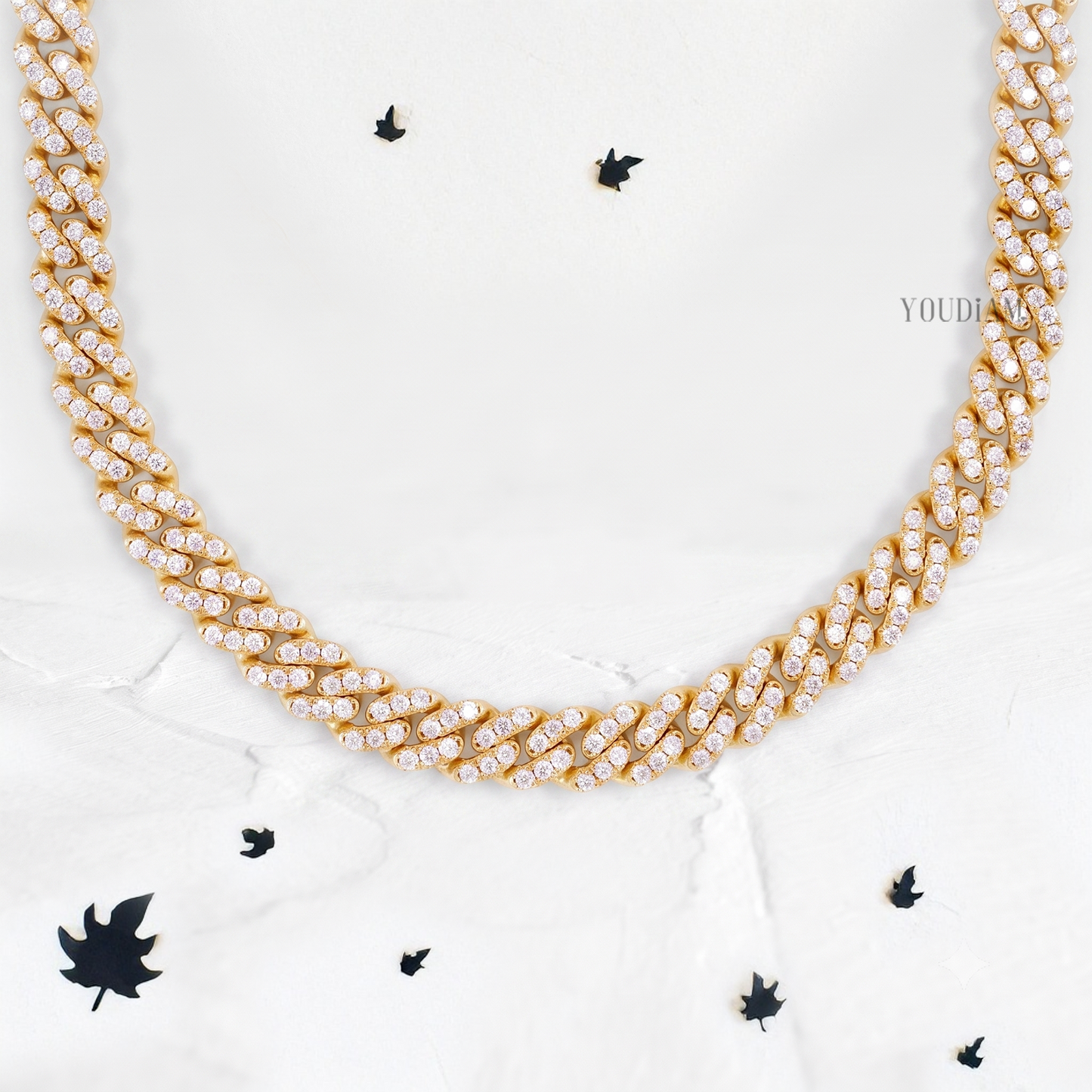 8mm Iced Out Cuban Link Chain with Lab Diamonds - YDJIOC07