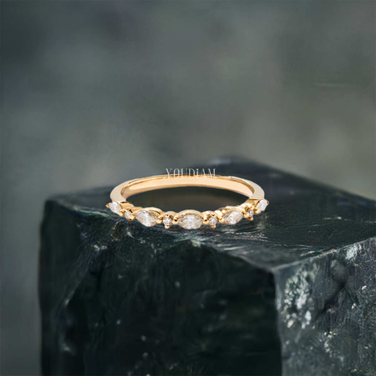 Alternate Marquise and Round Band with Lab Diamonds - EUDJLB06