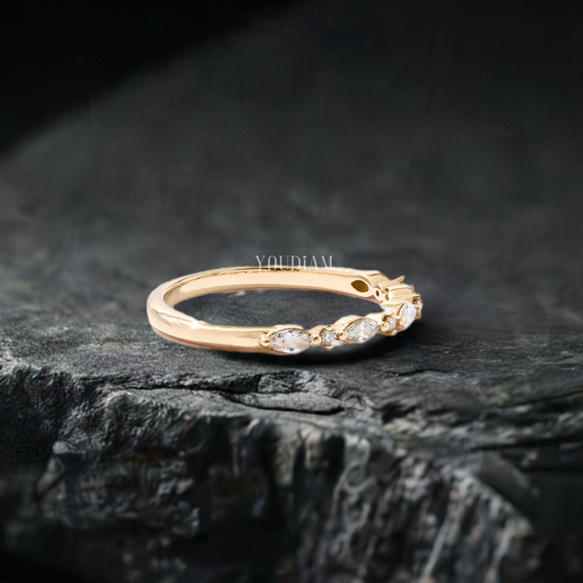Alternate Marquise and Round Band with Lab Diamonds - EUDJLB06