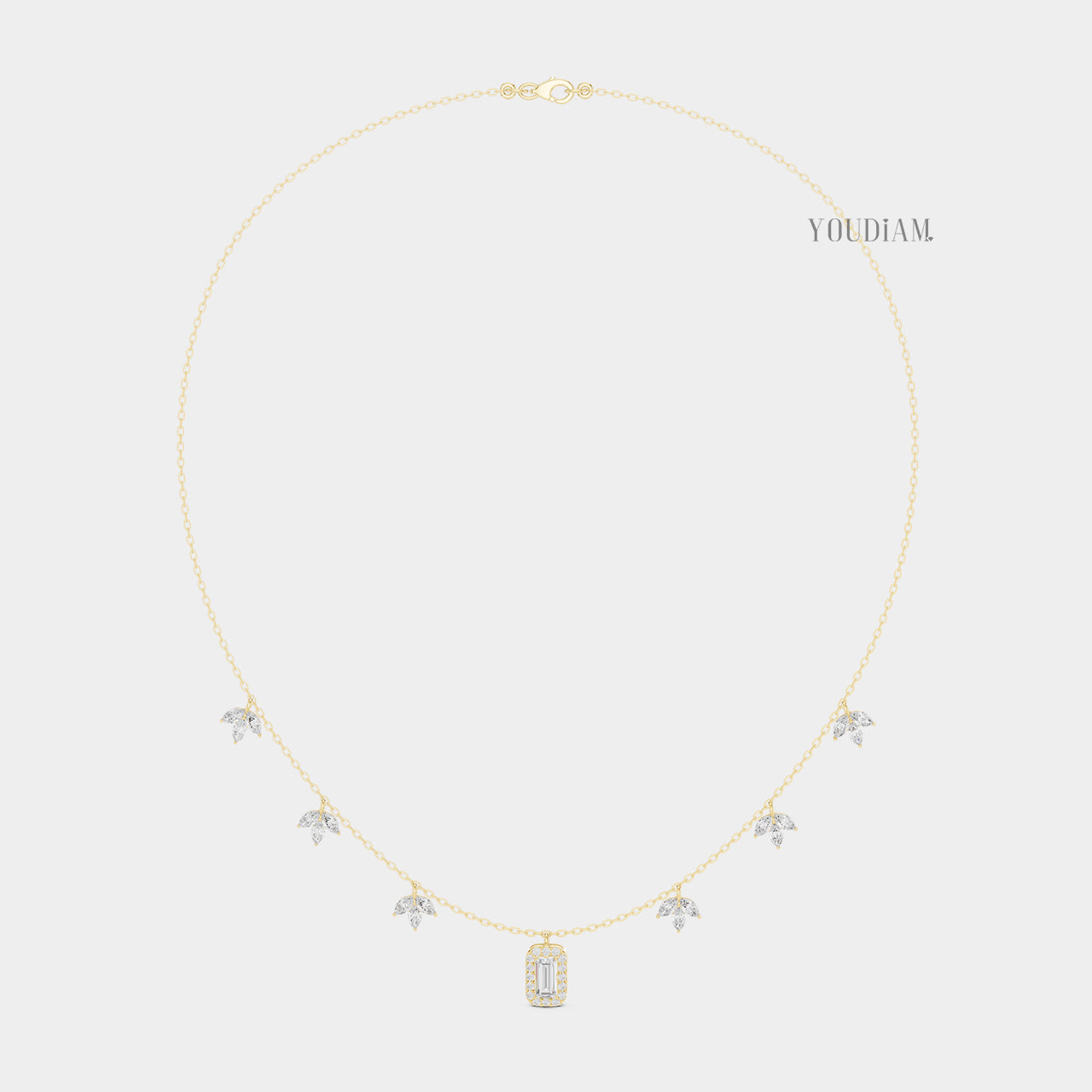 20 Karat Tenniskette mit abgestuften Diamanten aus 14 Karat Weißgold - UDJNL05