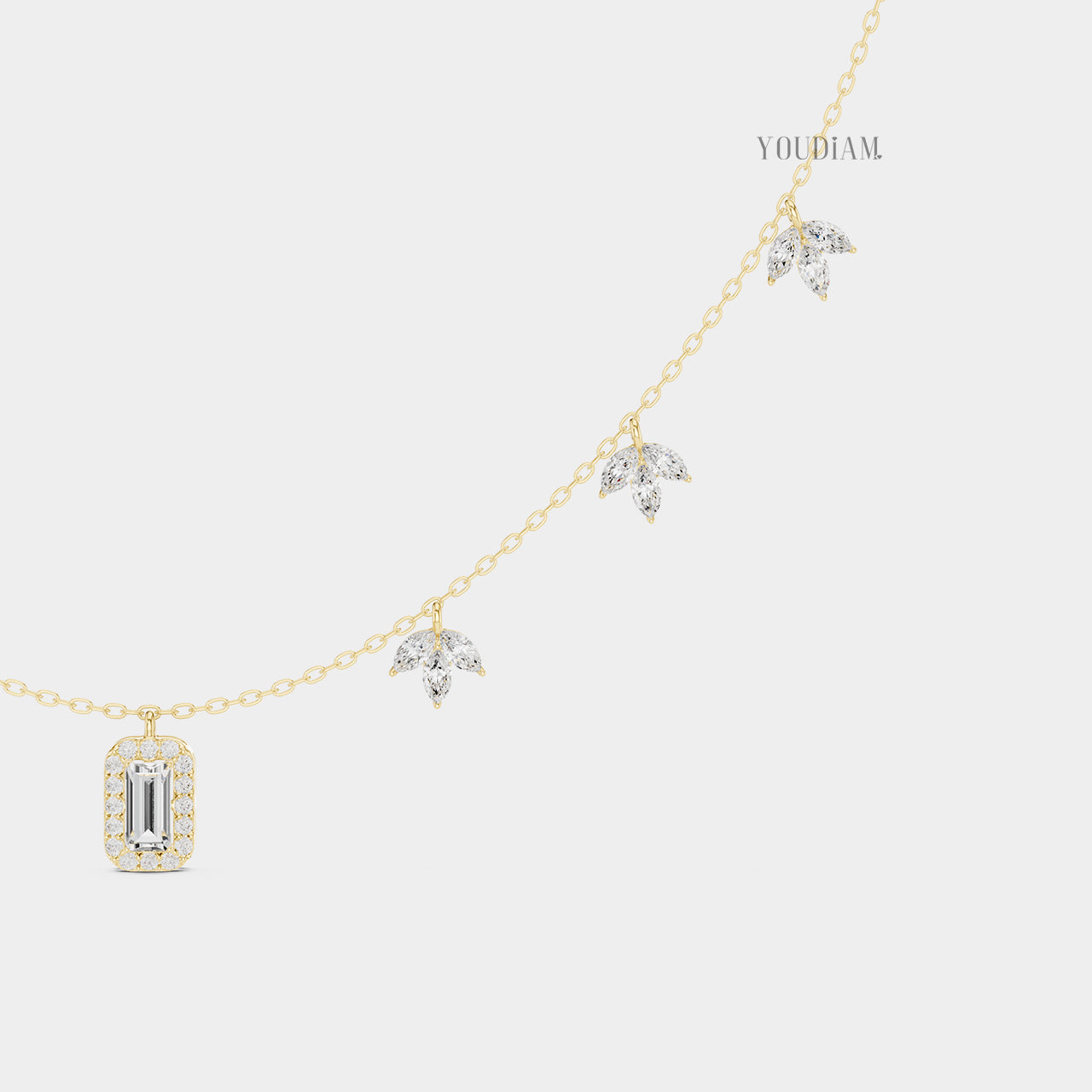 20 Karat Tenniskette mit abgestuften Diamanten aus 14 Karat Weißgold - UDJNL05