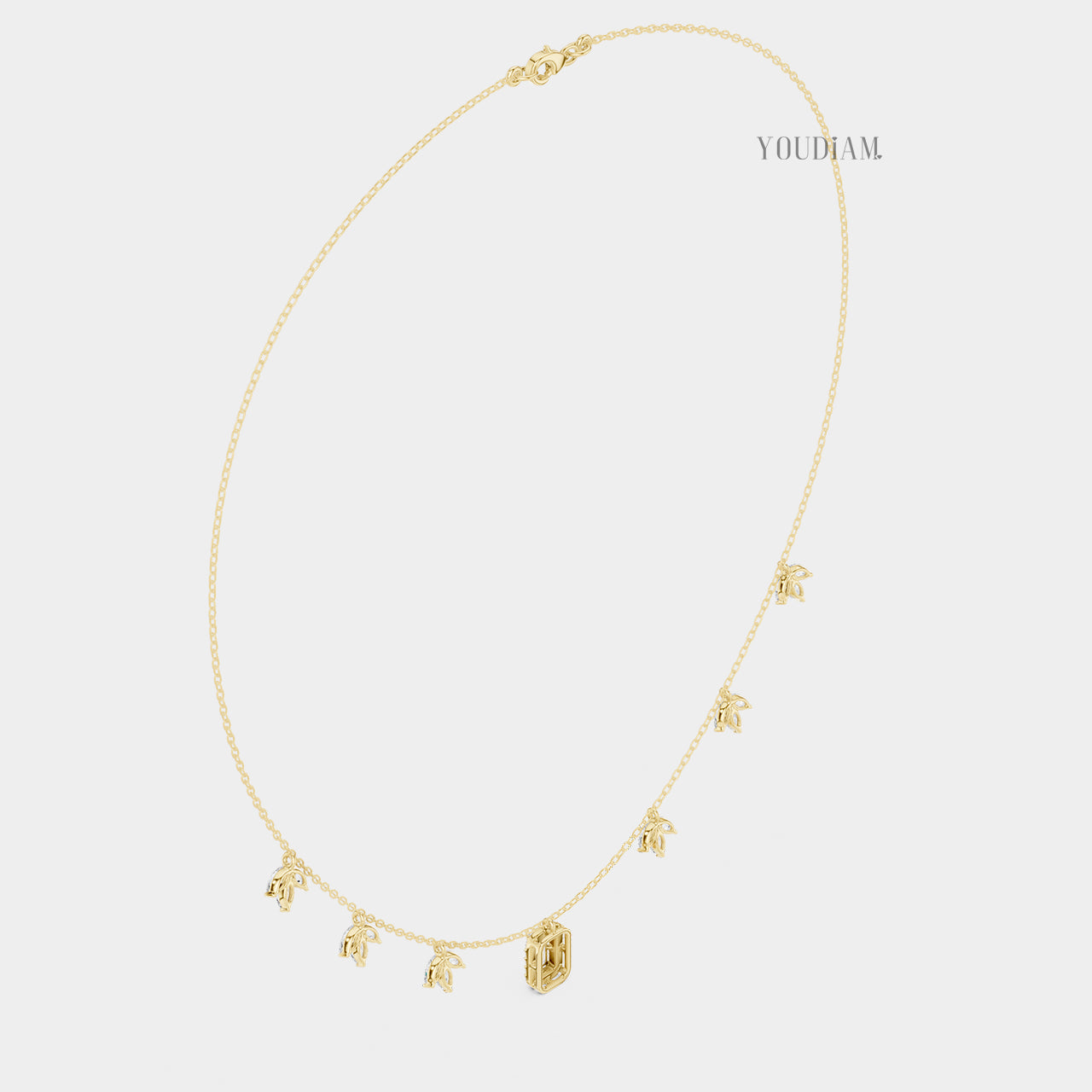 20 Karat Tenniskette mit abgestuften Diamanten aus 14 Karat Weißgold - UDJNL05