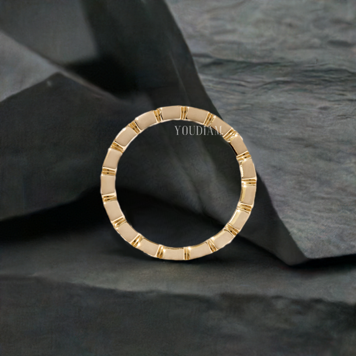 Emerald Cut Lab Diamonds Set East-West Bezel Eternity Band - EUDJLB01