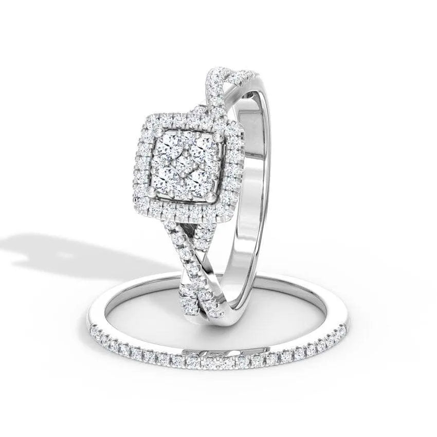 Flashing Diamond Bridal Ring Set - UDJLR17 - Youdiam