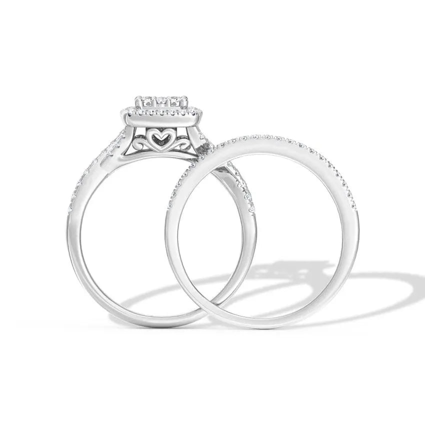 Flashing Diamond Bridal Ring Set - UDJLR17 - Youdiam