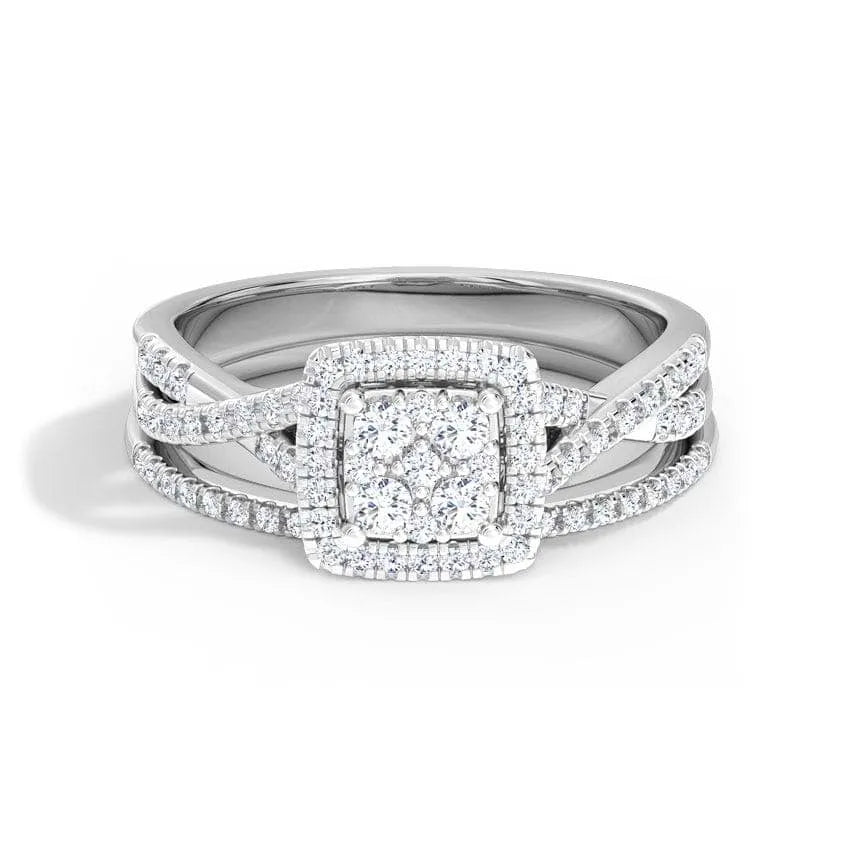 Flashing Diamond Bridal Ring Set - UDJLR17 - Youdiam