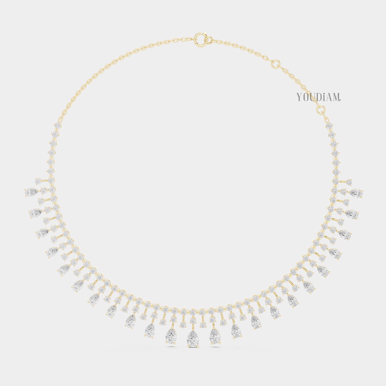 20 Karat Tenniskette mit abgestuften Diamanten aus 14 Karat Weißgold - UDJNL05