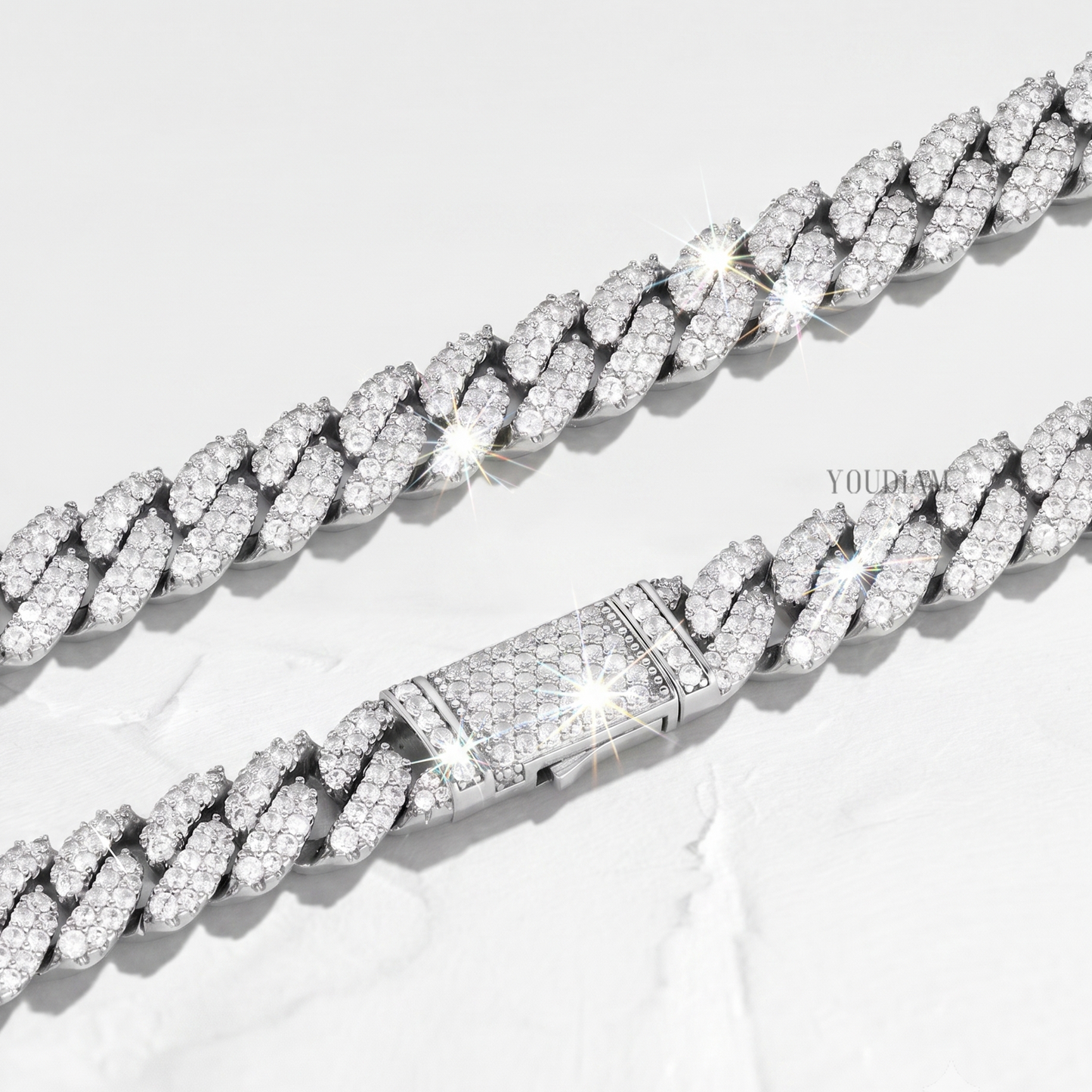 20 Karat Tenniskette mit abgestuften Diamanten aus 14 Karat Weißgold - UDJNL05
