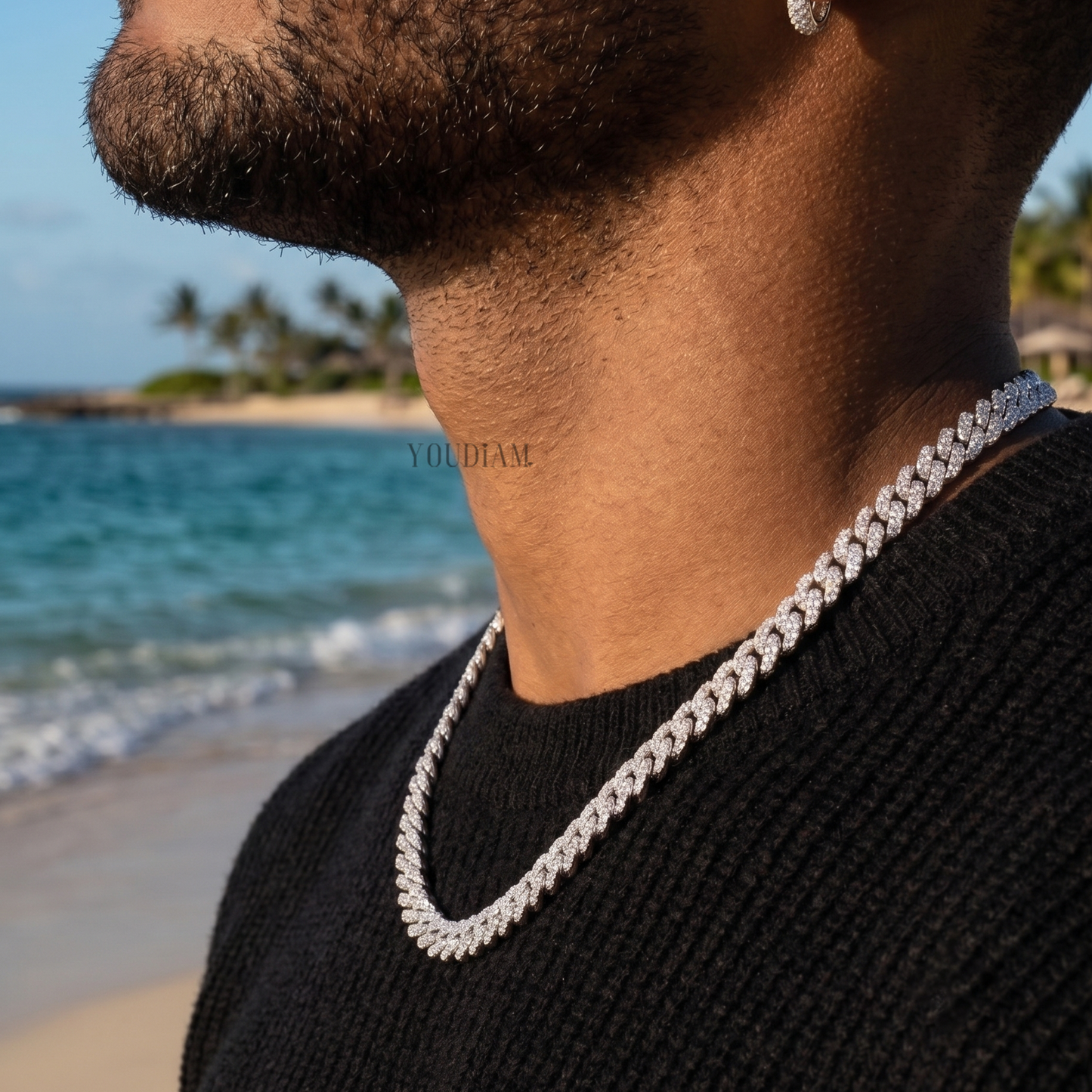 20 Karat Tenniskette mit abgestuften Diamanten aus 14 Karat Weißgold - UDJNL05