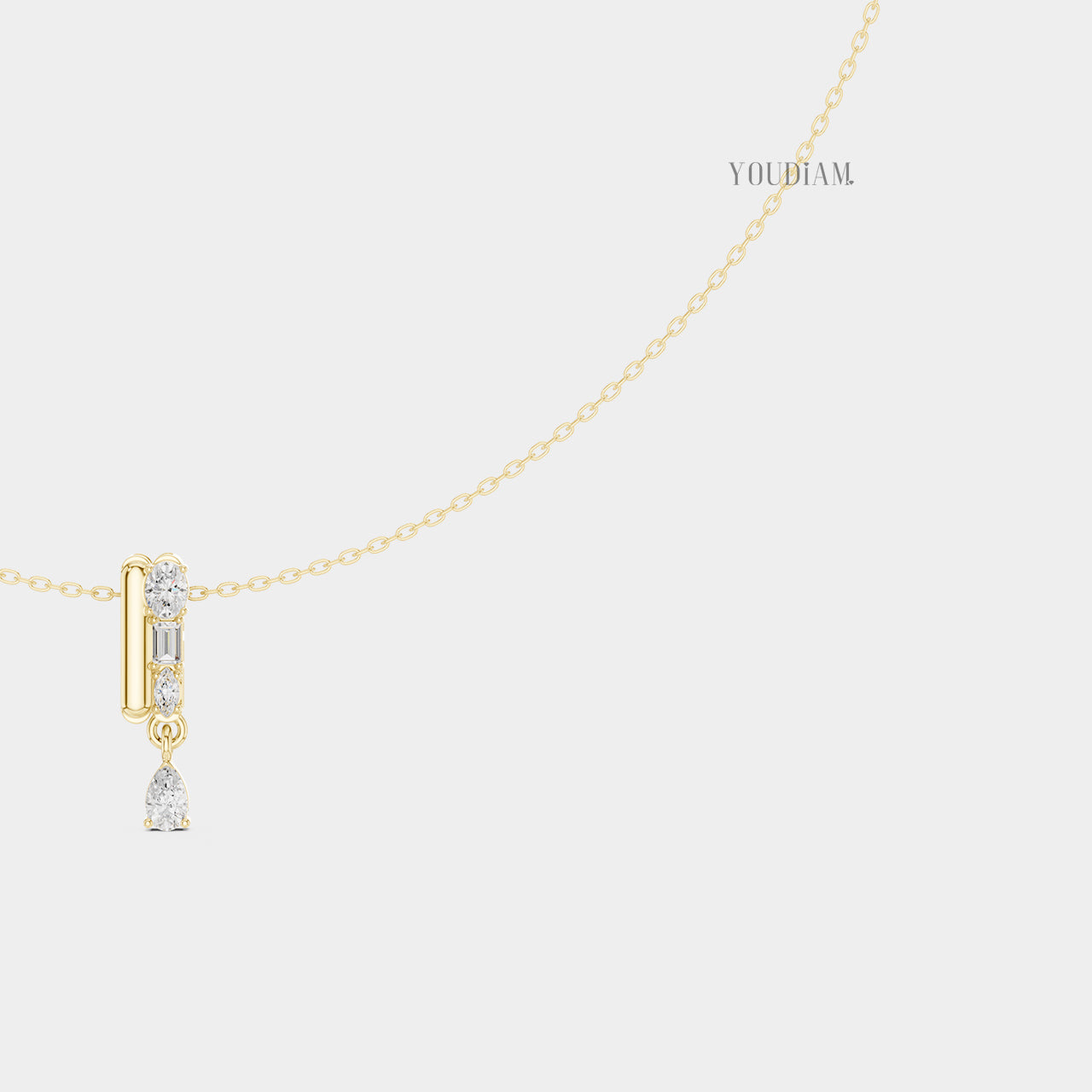 20 Karat Tenniskette mit abgestuften Diamanten aus 14 Karat Weißgold - UDJNL05