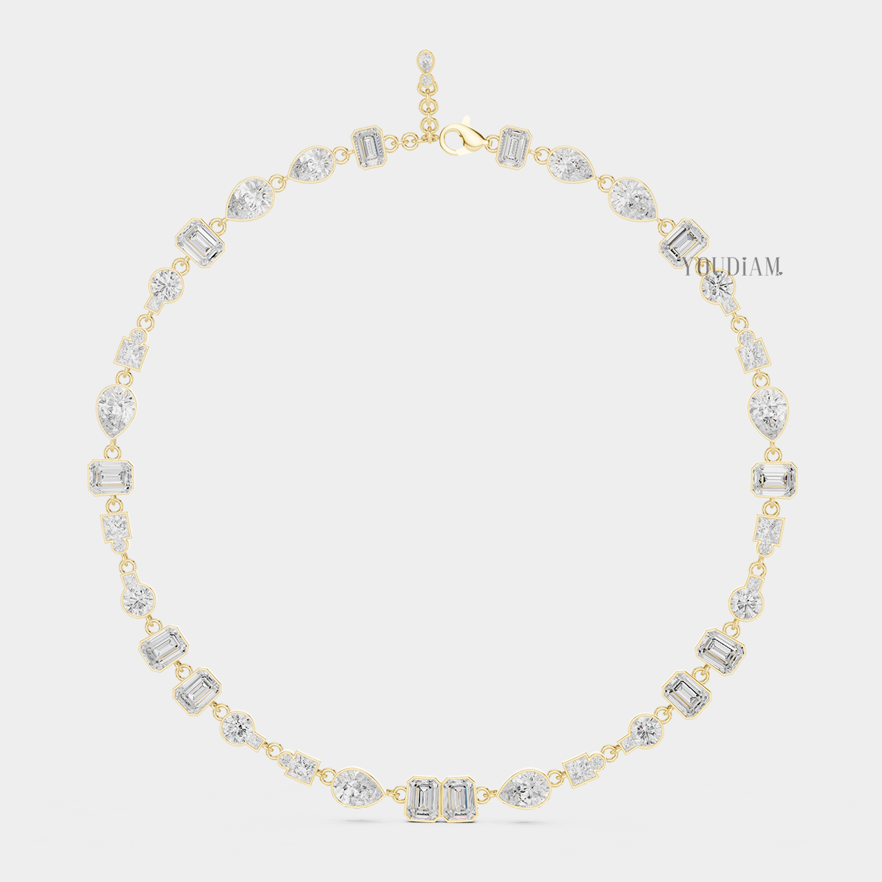 20 Karat Tenniskette mit abgestuften Diamanten aus 14 Karat Weißgold - UDJNL05