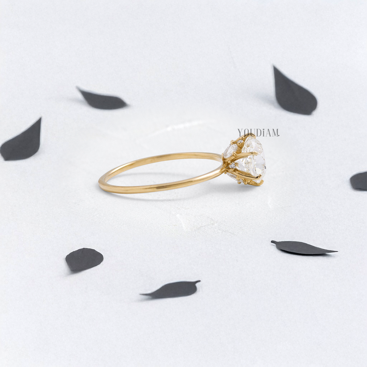 Old European Cut Round Lab Diamond Solitaire Ring - YDJLR111