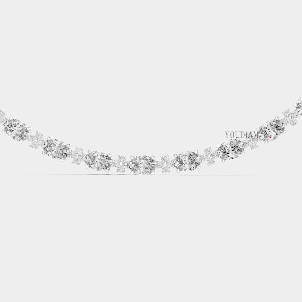 20 Karat Tenniskette mit abgestuften Diamanten aus 14 Karat Weißgold - UDJNL05