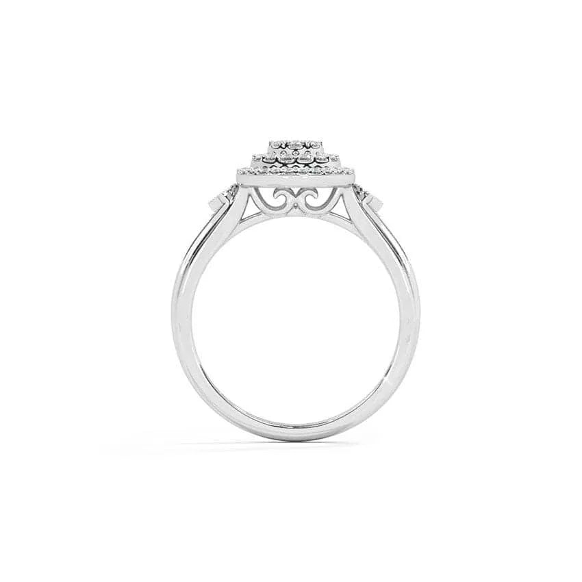 Pear shaped Double Halo Diamond Ring - UDJLR02 - Youdiam