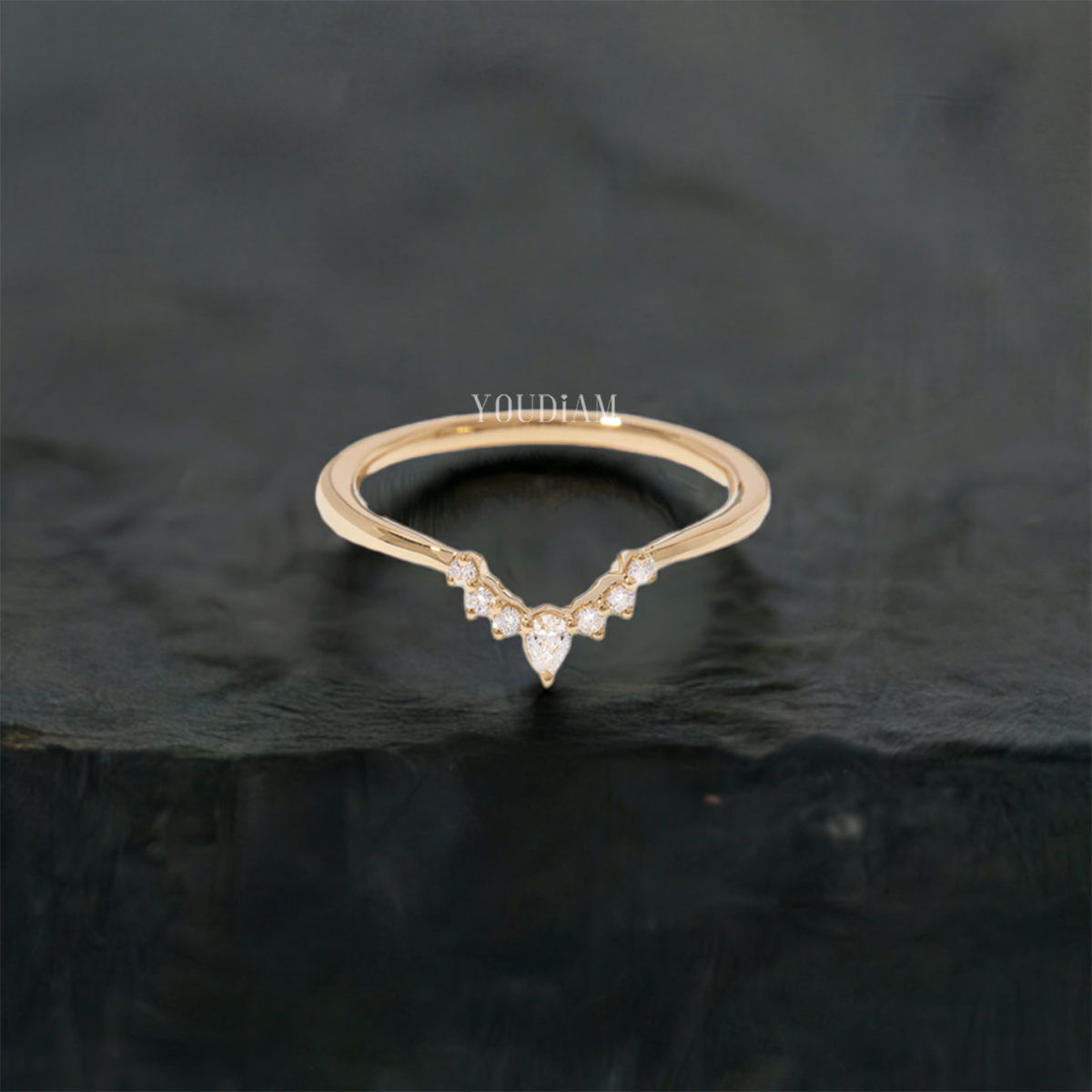 Pointed Tiara Band with Tiny Lab Diamonds - EUDJLB07