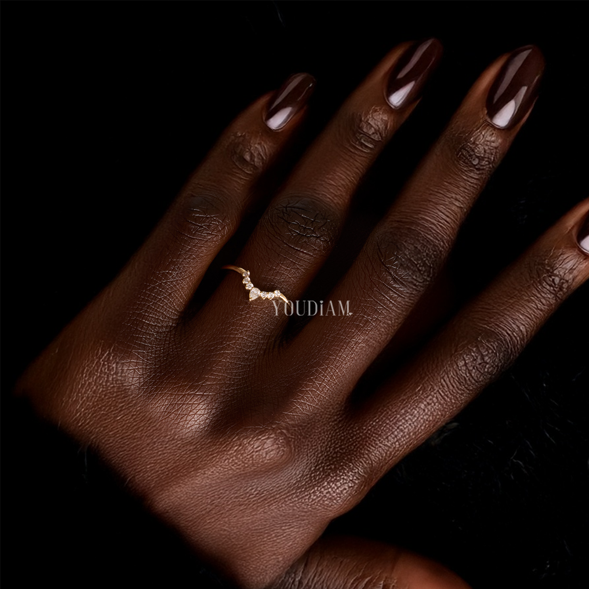 Pointed Tiara Band with Tiny Lab Diamonds - EUDJLB07